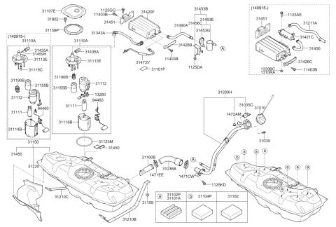 2016 Hyundai Accent Case-Air Drain Diagram for 31035-A7510