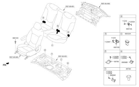 2015 Hyundai Accent Hook Assembly Diagram for 89630-1R000