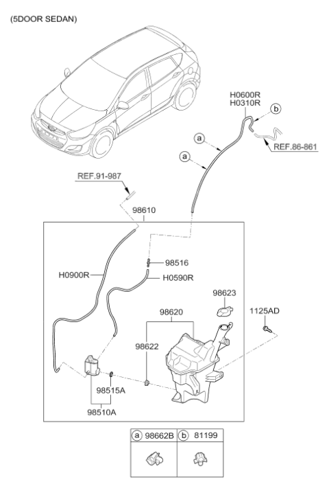 2016 Hyundai Accent Windshield Washer Diagram 2