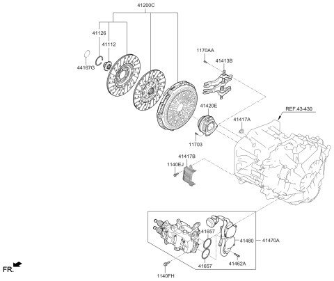 2021 Hyundai Veloster Clutch & Release Fork Diagram 5