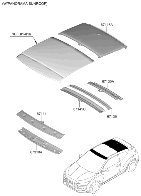 2021 Hyundai Veloster Roof Panel Diagram 2