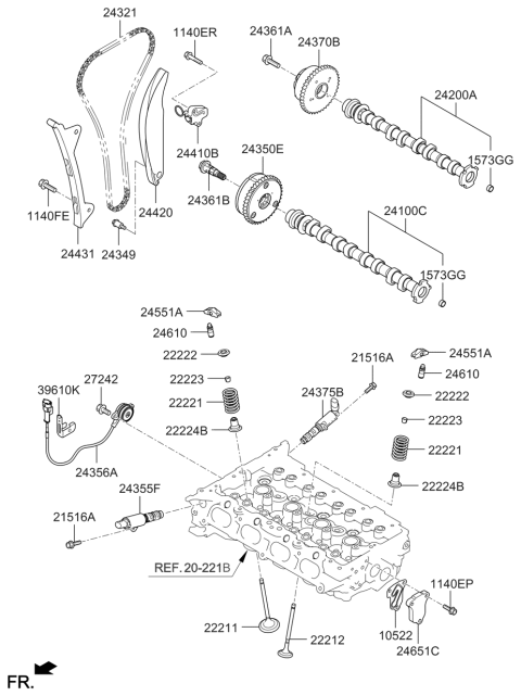2021 Hyundai Veloster Camshaft & Valve Diagram 2