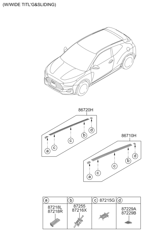 2021 Hyundai Veloster Roof Garnish & Rear Spoiler Diagram 2