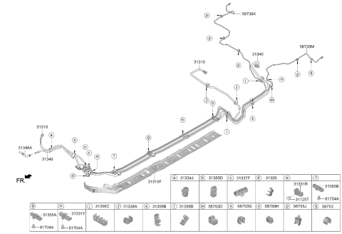 2021 Hyundai Veloster Fuel Tube Holder Diagram for 31335-F2500