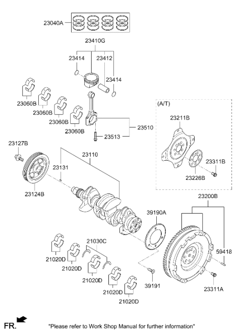 2021 Hyundai Veloster Crankshaft & Piston Diagram 2