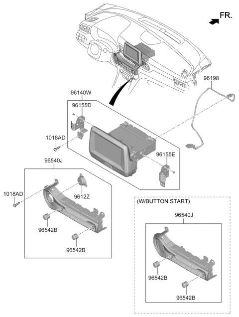 2021 Hyundai Veloster Set Mounting Bracket Left Hand Diagram for 96175-J3000