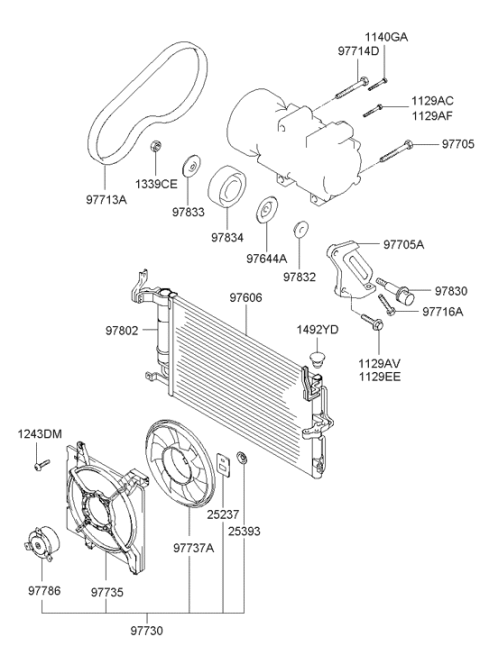 2006 Hyundai Elantra Old Body Style Air conditioning System-Cooler Line Diagram 2