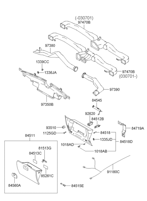 2005 Hyundai Elantra Crash Pad Upper Diagram 2