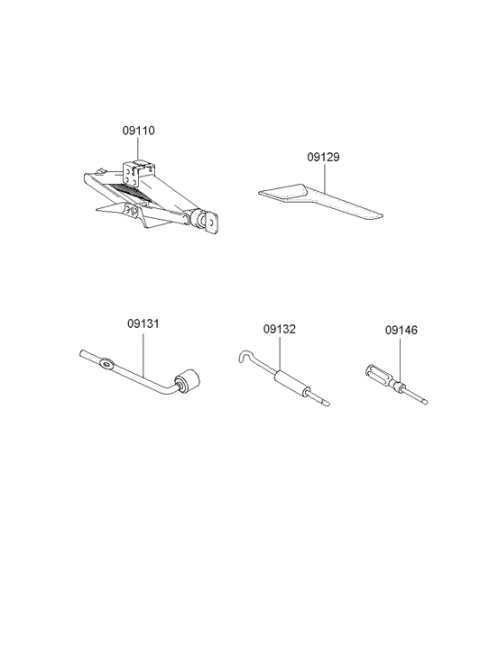 2002 Hyundai Santa Fe Wrench-Wheel Nut Diagram for 09131-3B000