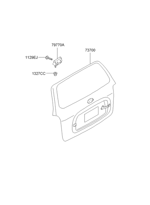 2001 Hyundai Santa Fe Hinge Assembly-Tail Gate Diagram for 79710-26000
