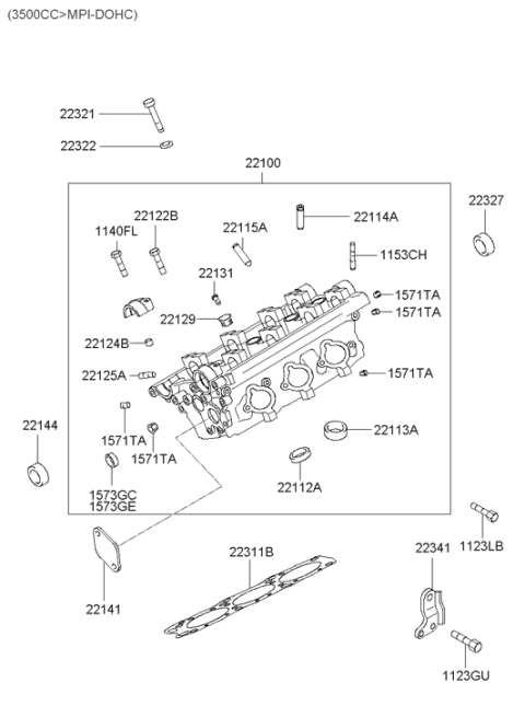 2002 Hyundai Santa Fe Cylinder Head Diagram 4