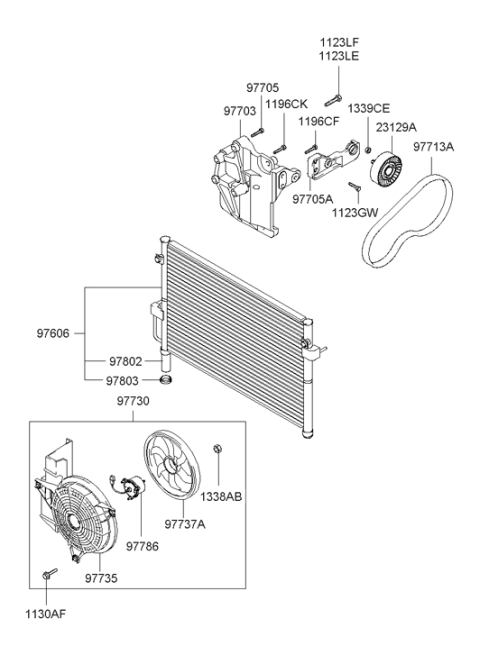 2000 Hyundai Santa Fe Cooling Fan Diagram for 97737-26000