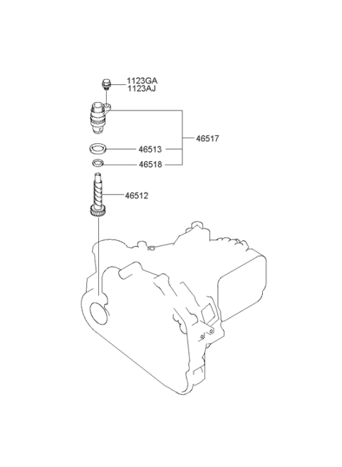 2001 Hyundai Santa Fe Gear-Speedometer Driven Diagram for 46512-39600