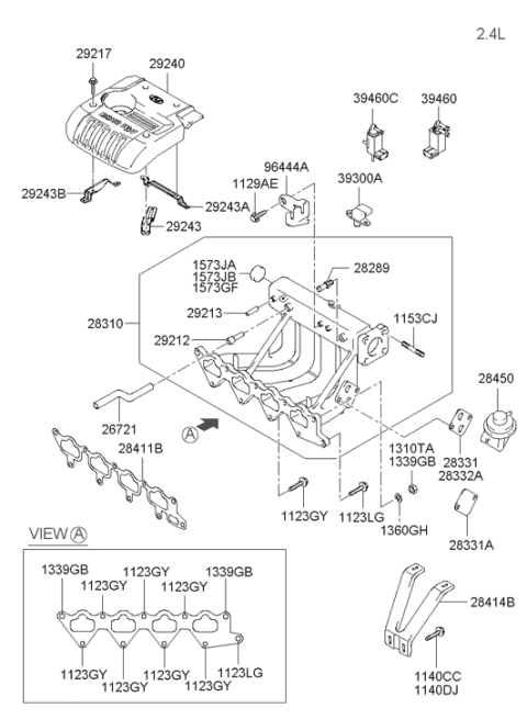 2001 Hyundai Santa Fe Gasket-Plate Diagram for 28332-43800
