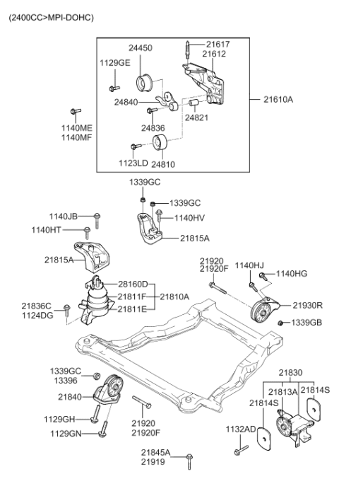 2003 Hyundai Santa Fe Bolt Diagram for 24836-38000