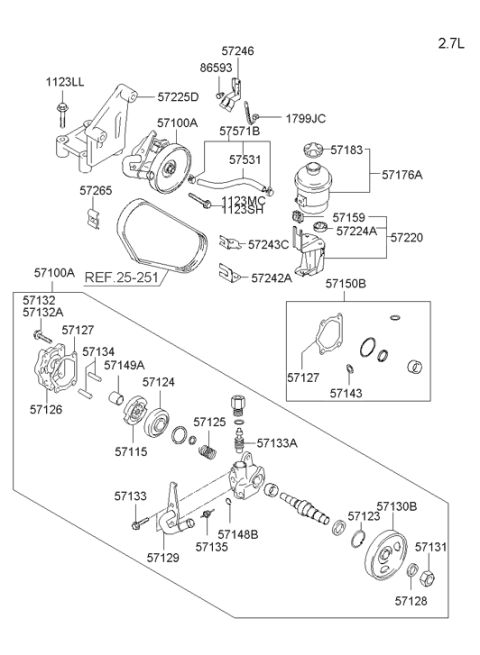 2000 Hyundai Santa Fe Power Steering Oil Pump Diagram 2