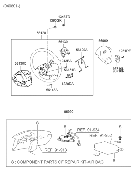 2000 Hyundai Santa Fe Steering Wheel Diagram 2