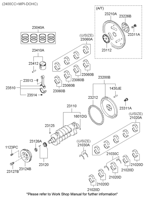 2000 Hyundai Santa Fe Damper Pulley Diagram for 23124-37100