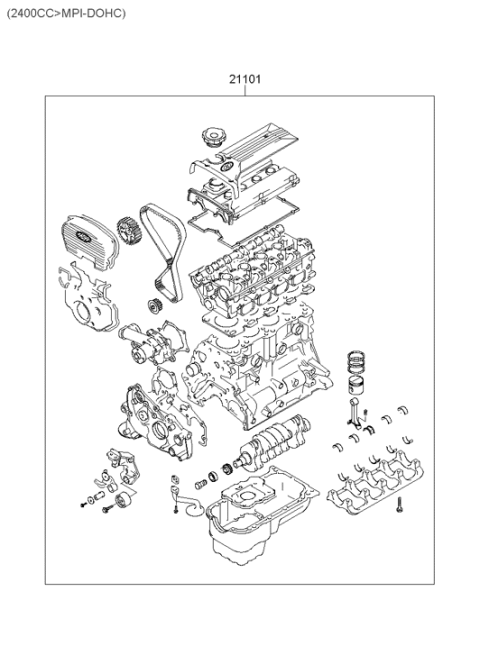 2003 Hyundai Santa Fe Sub Engine Assy Diagram 2
