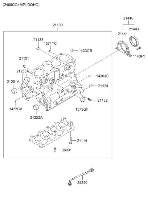 2004 Hyundai Santa Fe Plug Diagram for 21132-32000