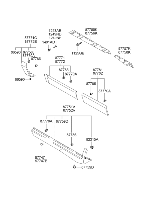 2005 Hyundai Santa Fe Valve-High Pressure Relif Diagram for 97747-4B000