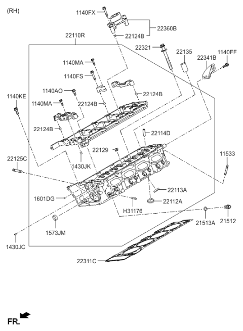 2015 Hyundai Equus Cylinder Head Diagram 2
