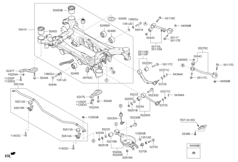 2014 Hyundai Equus Bracket-STABILIZER Bar,RH Diagram for 55515-3M101
