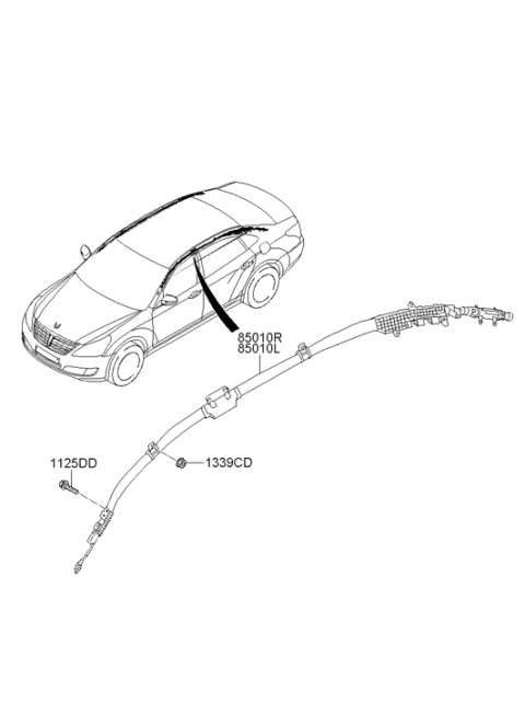 2015 Hyundai Equus Sunvisor & Head Lining Diagram 2