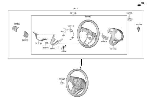 2021 Hyundai Palisade Bezel-Outer Diagram for 56172-S1000