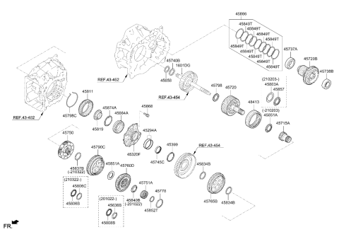 2022 Hyundai Palisade Spacer Set-Output Diagram for 45866-3B600