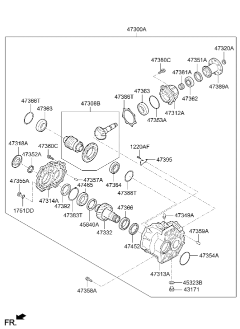 2021 Hyundai Palisade Oil Seal Diagram for 45840-3B650