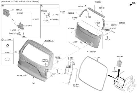 2022 Hyundai Palisade BUZZER Assembly-PIEZO Diagram for 95710-1R000