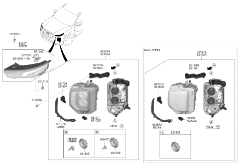 2020 Hyundai Palisade Bulb Diagram for 18647-65009-K
