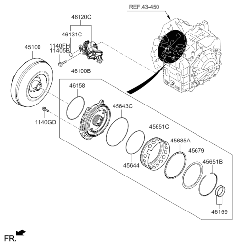 2021 Hyundai Palisade Seal Ring Diagram for 46194-4G200