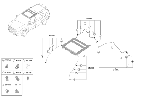 2020 Hyundai Palisade Sunroof Diagram 2