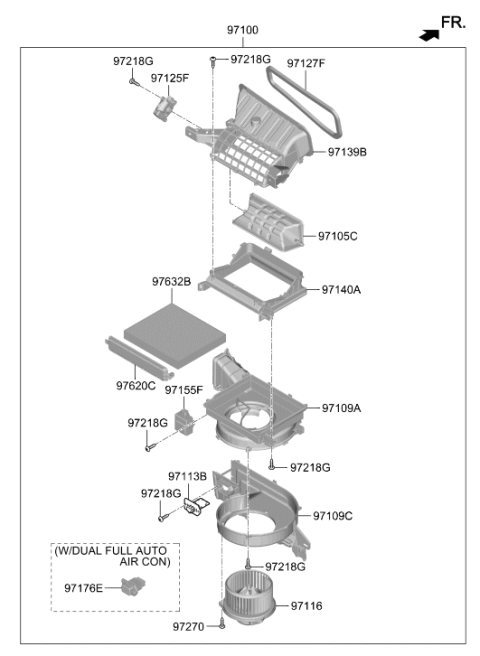 2022 Hyundai Palisade Air Filter Assembly Diagram for 97133-S8000