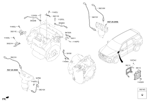 2020 Hyundai Palisade Connector Bracket Diagram for 39211-3L211