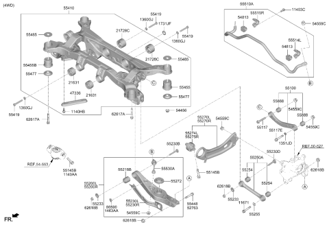 2020 Hyundai Palisade Bolt Diagram for 55447-2G000