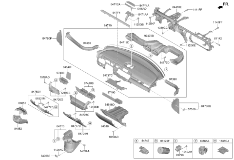2024 Hyundai Ioniq 5 Crash Pad Main Diagram for 84714-GI000