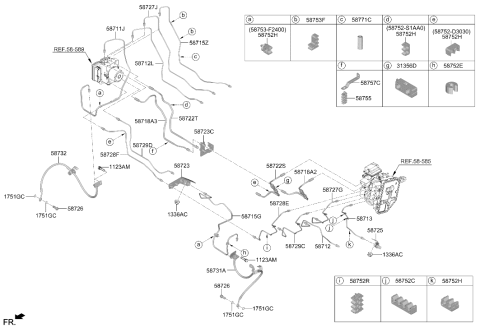 2024 Hyundai Ioniq 5 Brake Fluid Line Clip Diagram for 58752-S1AA0