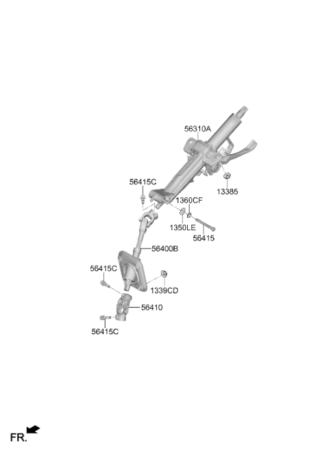 2024 Hyundai Ioniq 5 Steering Column Assembly Diagram for 56310-ZI090