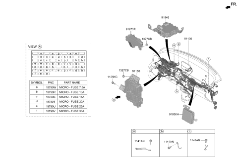 2024 Hyundai Ioniq 5 Instrument Panel Junction Box Assembly Diagram for 91950-LI010