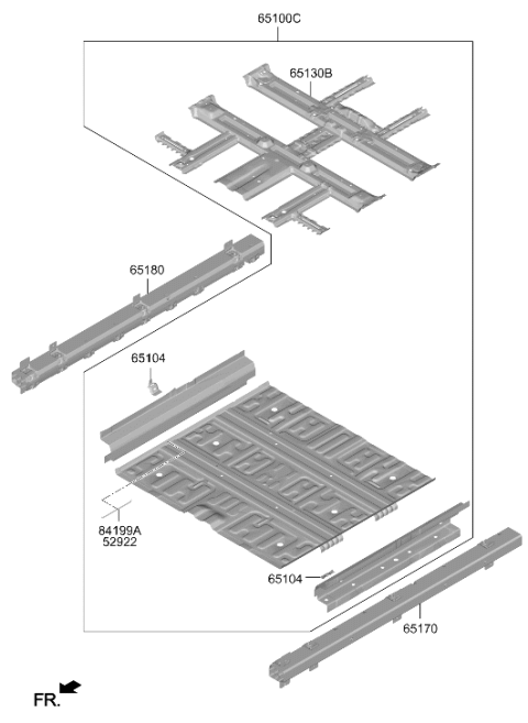 2024 Hyundai Ioniq 5 US made Floor Panel Diagram 2