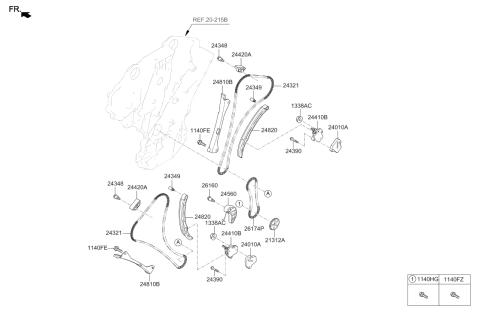 2019 Hyundai Genesis G70 Timing Chain Diagram for 24312-3L100