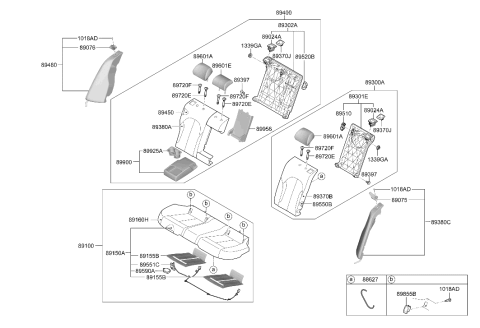 2020 Hyundai Genesis G70 Cover-Rear Seat Armrest Diagram for 89993-G9000