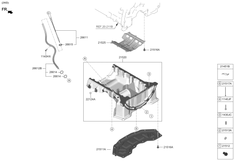 2019 Hyundai Genesis G70 Belt Cover & Oil Pan Diagram 3