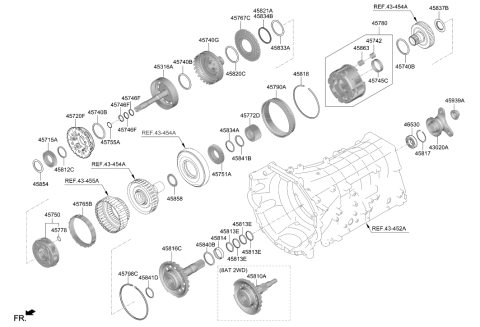 2019 Hyundai Genesis G70 Bearing Assembly-Thrust Needle Diagram for 45834-4F000