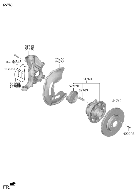 2020 Hyundai Genesis G70 Deflector,RH Diagram for 51766-J5000