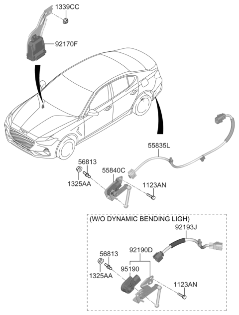2019 Hyundai Genesis G70 Head Lamp Diagram 2