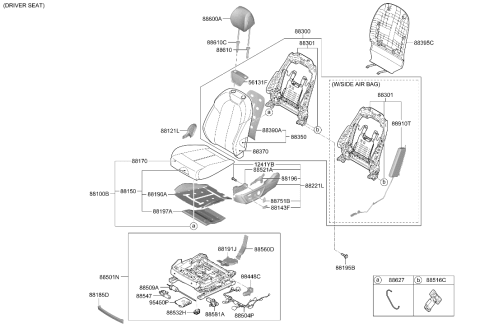 2019 Hyundai Genesis G70 Front Seat Cushion Heater Diagram for 88190-G9000